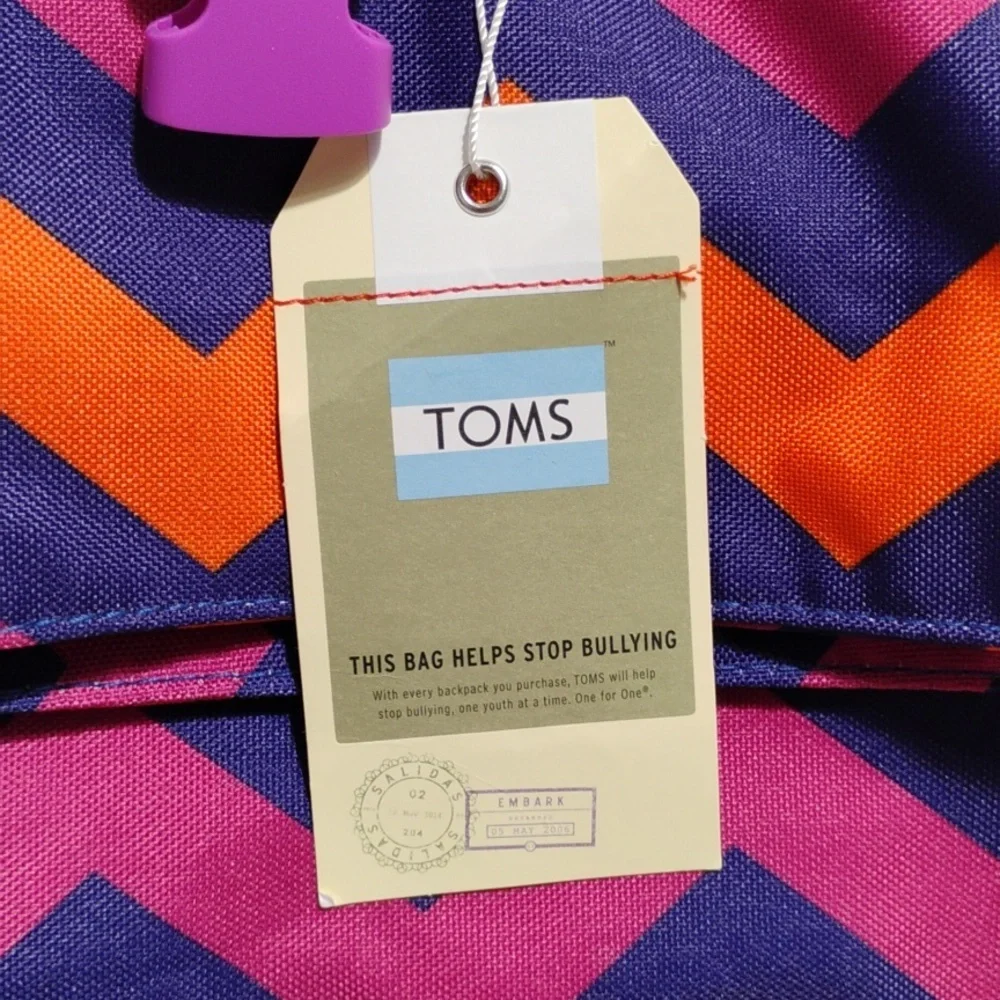 (#34) New Toms Zig Zag Bag To Help Stop Bullying One Youth At A Time Backpack